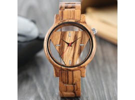 Dřevěné hodinky - triangle